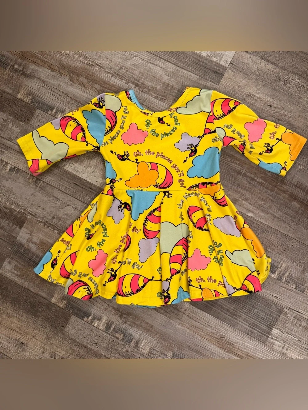 A bee bug boutique Oh the places you will go dr Seuss inspired peplum size 4T